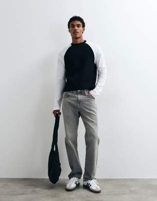 Asos Design Relaxed Raglan T-shirt In Black