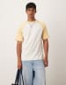 ASOS DESIGN shorter length slim denim shorts with rip detail in light wash blue