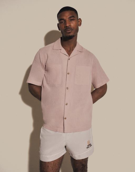 ASOS DESIGN set in crinkle texture in pink, 2 of 3