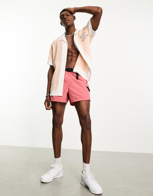 ASOS DESIGN relaxed revere cut and sew textured bowling shirt with chest embroidery, 3 of 4