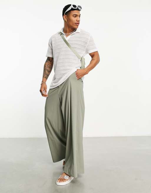 ASOS DESIGN relaxed revere polo shirt in sheer rib, 4 of 4