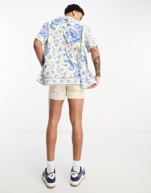 ASOS DESIGN relaxed revere shirt in floral tapestry print