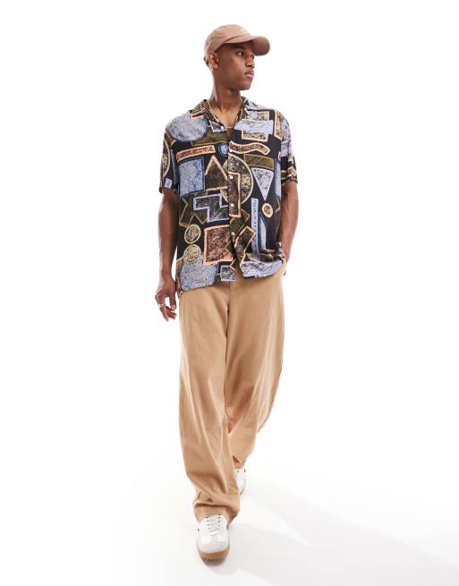 ASOS DESIGN relaxed revere shirt in abstract vintage print, 2 of 4