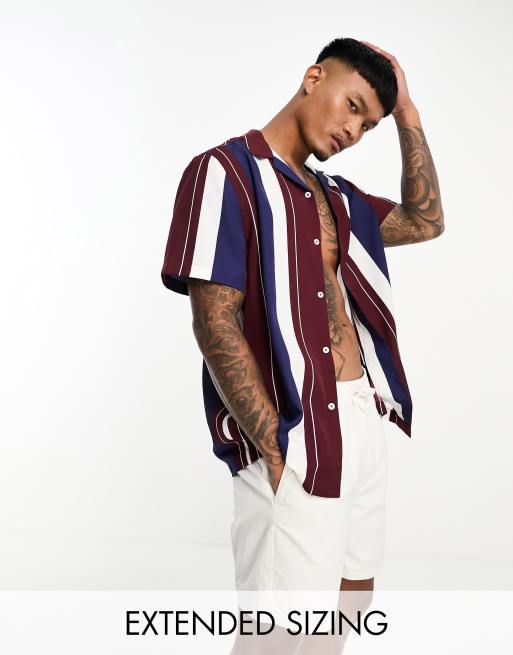 maroon striped shirt mens