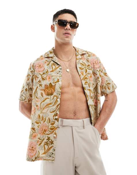 ASOS DESIGN relaxed revere shirt in floral print - view 1