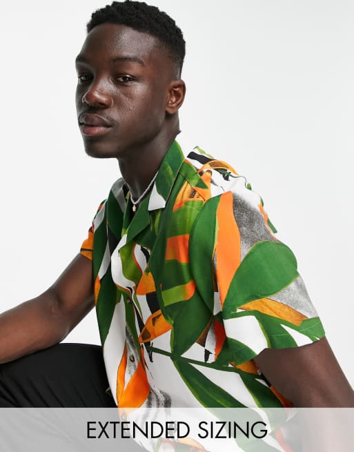 ASOS DESIGN relaxed revere shirt in vintage inspired floral print