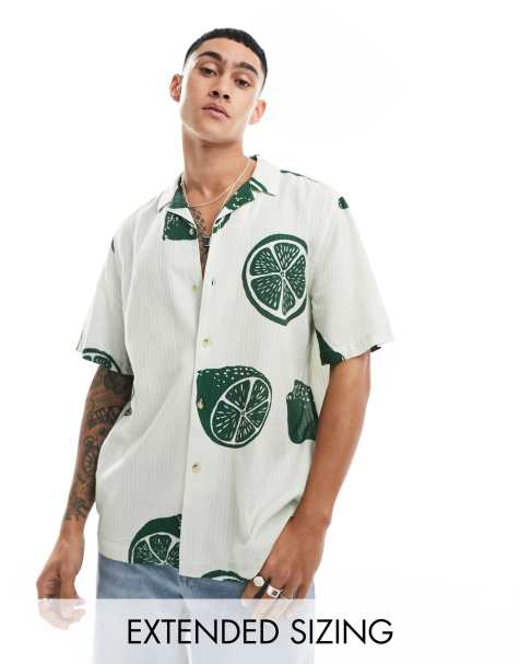 ASOS DESIGN relaxed revere shirt with fruit print - view 1