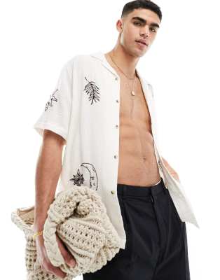 Asos Design Boxy Oversized T-shirt With Back And Chest Print In White