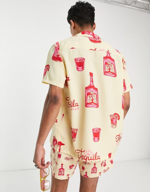 ASOS DESIGN relaxed revere shirt with tequila print - part of a set, 2 of 4