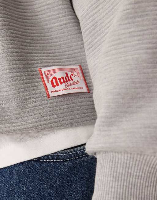 ASOS DESIGN relaxed rib polo with woven label in grey marl, 5 of 5