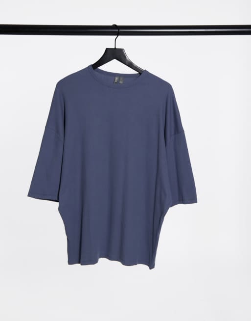 ASOS DESIGN relaxed rib t-shirt in washed black