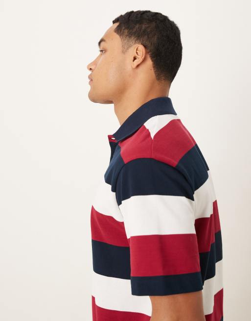 ASOS DESIGN relaxed rugby polo in textured stripe , 4 of 5