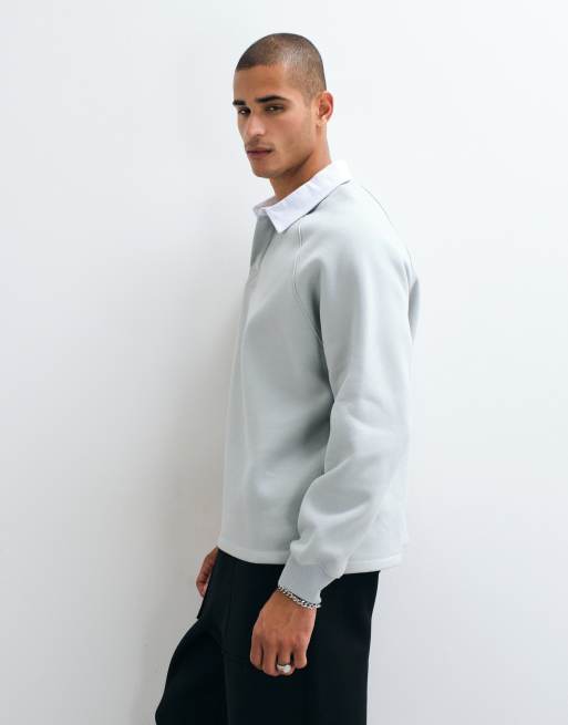ASOS DESIGN relaxed rugbyshirt met raglanmouwen in pastelkleur, 5 van 5