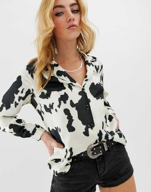 Cow Long Sleeve Shirt - Cow Print Shirts - Cow Shirts Animal Print