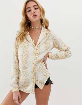 asos snake print top