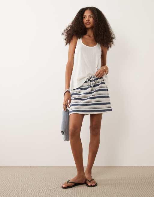 ASOS DESIGN relaxed semi sheer ribbed racer tank in white, 2 of 4