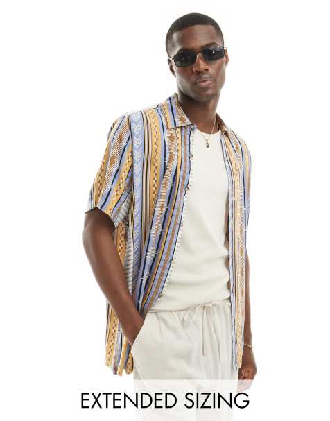 ASOS DESIGN relaxed shirt in aztec print - view 1