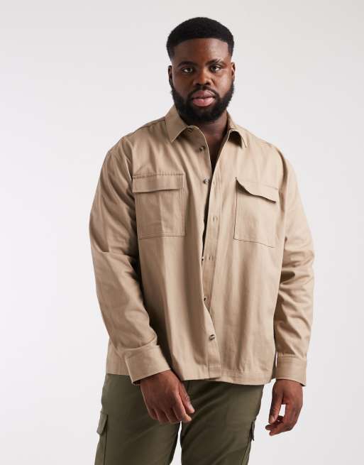 ASOS DESIGN relaxed shirt in beige, 2 of 5