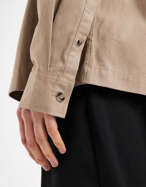 ASOS DESIGN relaxed shirt in beige, 5 of 5