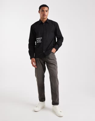 Asos Design Relaxed Shirt In Black