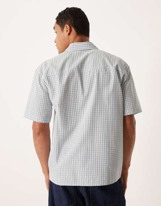 ASOS DESIGN relaxed shirt in blue check, 3 of 5