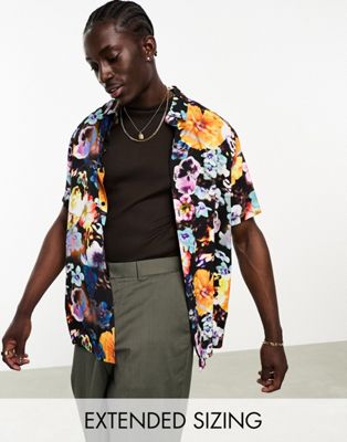ASOS DESIGN relaxed shirt in bright floral print - ASOS Price Checker