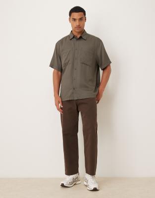 Asos Design Relaxed Shirt In Green