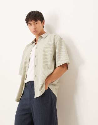 Asos Design Relaxed Shirt In Neutral