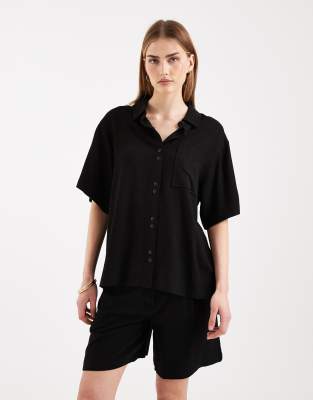 Asos Design Relaxed Shirt In Black