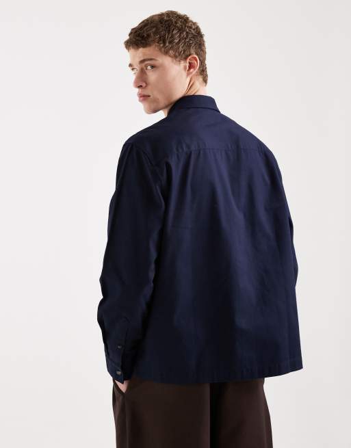 ASOS DESIGN relaxed shirt in navy, 3 of 5