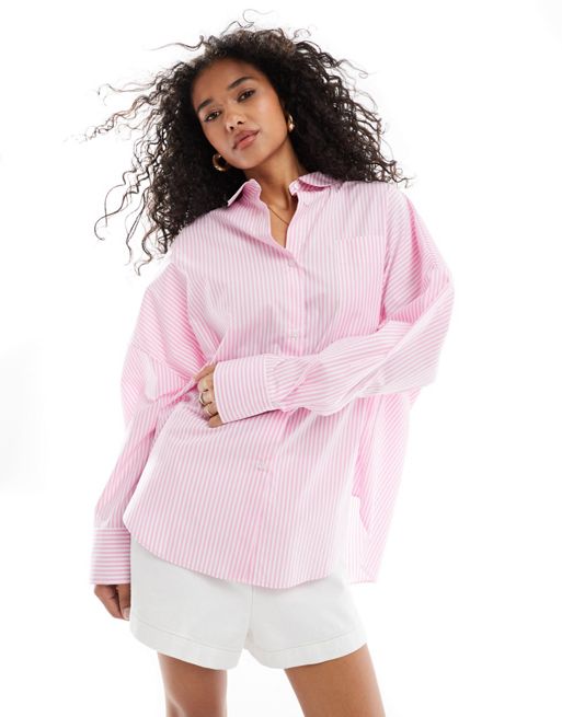 FhyzicsShops DESIGN relaxed shirt in pink stripe