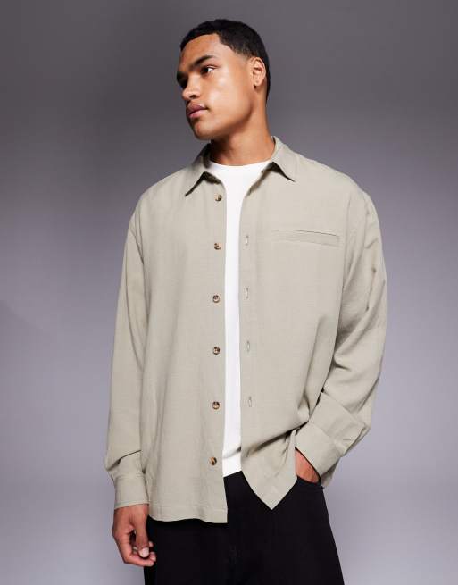 ASOS DESIGN relaxed shirt in sage