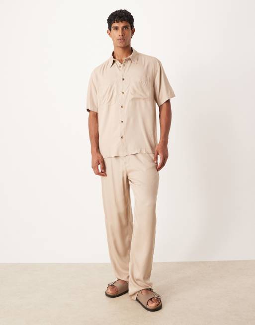 ASOS DESIGN relaxed shirt in stone - part of a set, 2 of 5