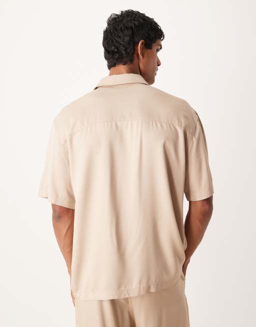 ASOS DESIGN relaxed shirt in stone - part of a set, 3 of 5