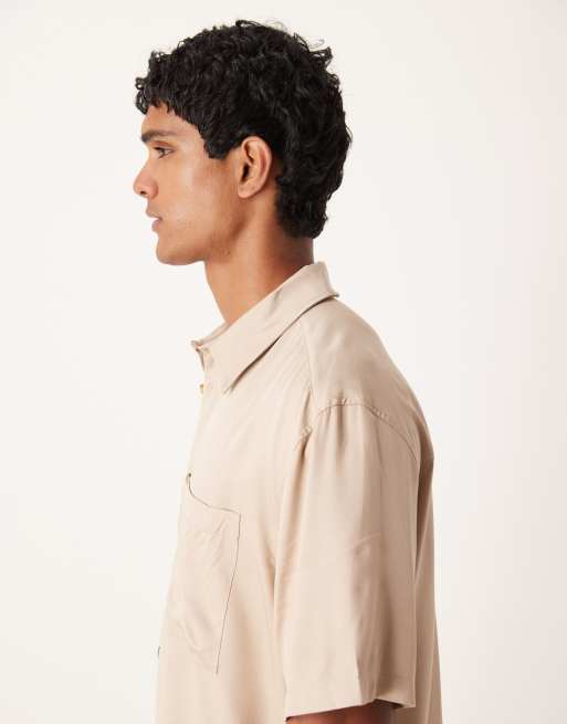 ASOS DESIGN relaxed shirt in stone - part of a set, 4 of 5