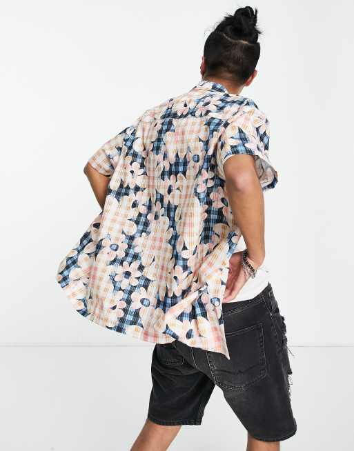 ASOS DESIGN relaxed shirt in textured floral print, 2 of 4