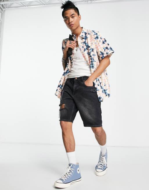 ASOS DESIGN relaxed shirt in textured floral print, 4 of 4