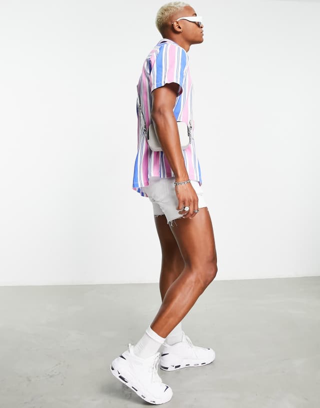 ASOS DESIGN relaxed shirt in vintage style stripe 2
