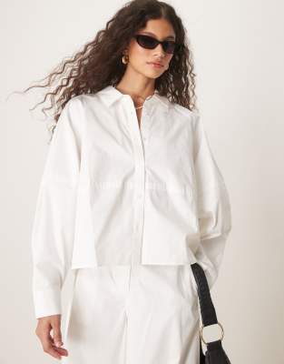 ASOS DESIGN ASOS DESIGN relaxed shirt with exaggerated sleeve co-ord in white