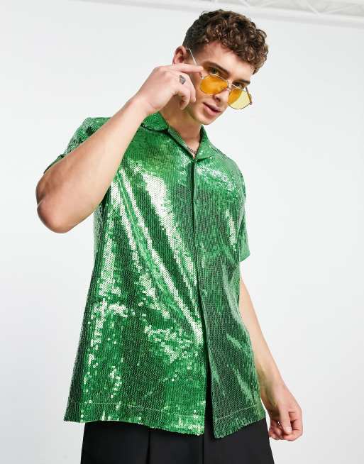 Green 2025 sequin shirt