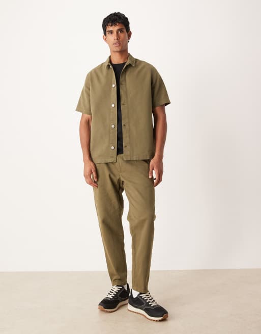 ASOS DESIGN relaxed short sleeve shirt in khaki green - part of a set, 2 of 5