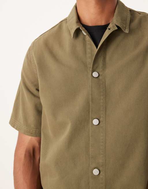 ASOS DESIGN relaxed short sleeve shirt in khaki green - part of a set, 5 of 5
