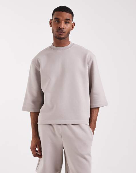 ASOS DESIGN relaxed short sleeve sweatshirt in gray - part of a set - view 1