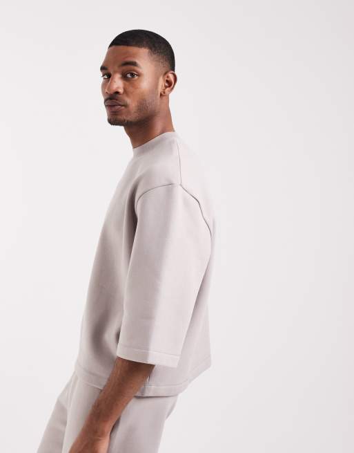 ASOS DESIGN relaxed short sleeve sweatshirt in grey (part of a set), 4 of 5