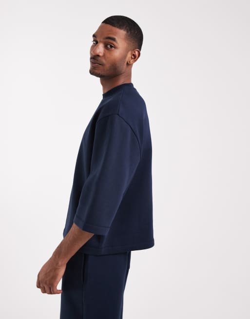 ASOS DESIGN relaxed short sleeve sweatshirt in navy - part of a set, 5 of 5