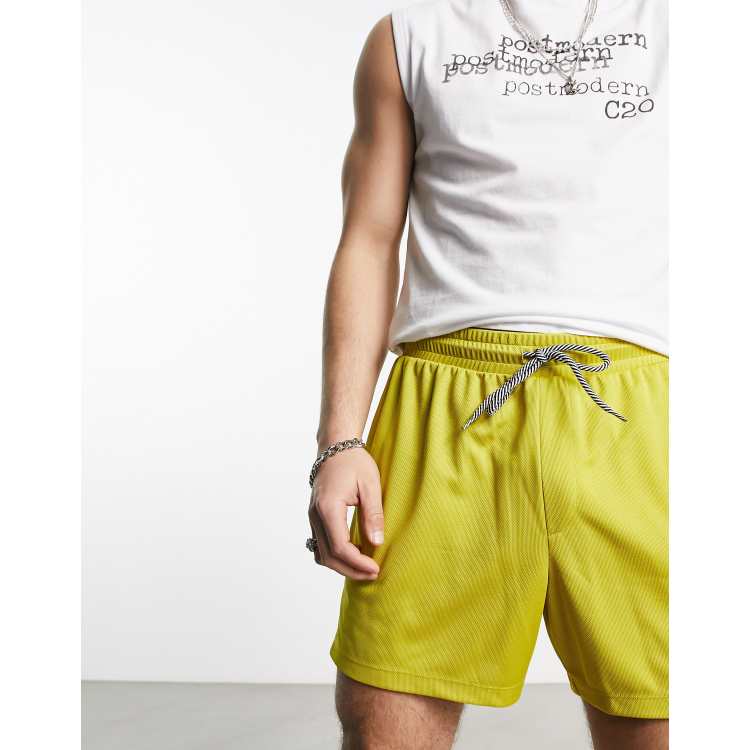 Yellow best sale mesh shorts