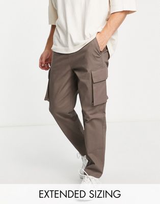 ASOS DESIGN relaxed skater cargo trousers in brown