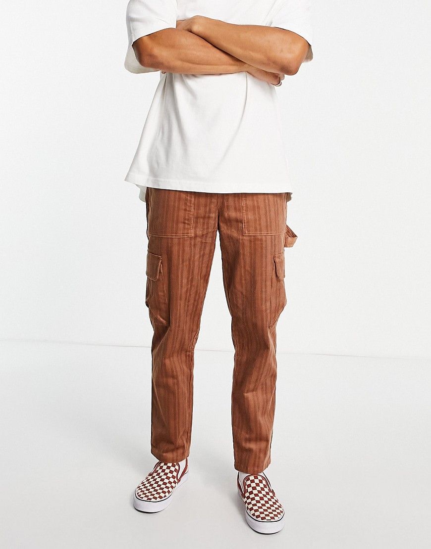 ASOS DESIGN relaxed skater pants in brown cord