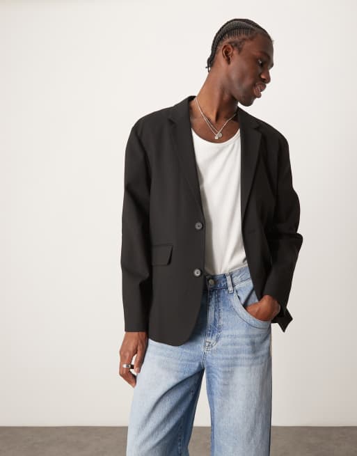 ASOS DESIGN relaxed slouchy blazer in black