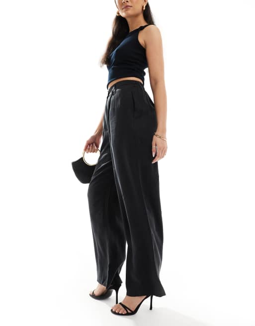 ASOS DESIGN relaxed straight leg pants in washed black (part of a set), 3 of 5